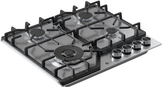 Thermogatz TGC 6014 IX Natural Gas Autonomous Cooktop Inox 58x50cm Silver
