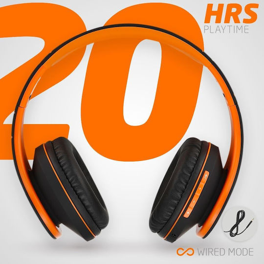 PowerLocus P2 Kabellos / Kabelgebunden Über Ohr Kopfhörer mit Radio mit 20 Stunden Betriebszeit Black / Orange