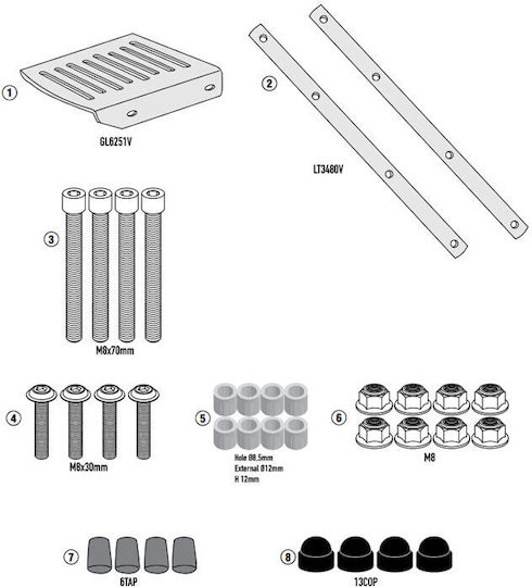 Kappa Σχάρα Royal Enfield Classic 65025-26/shotgun 650 24-26 Kr9064