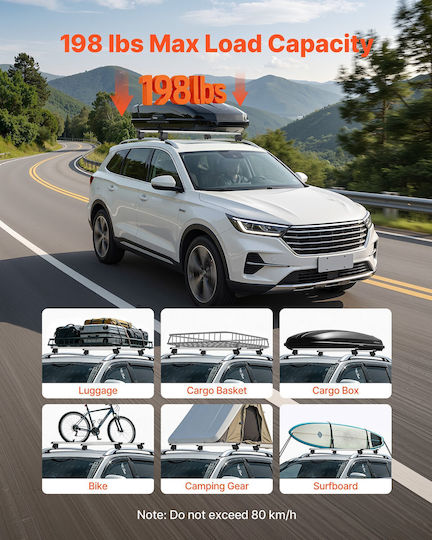 Vevor Universal Aluminum Car Roof Bars Set with Roof Rack Legs and Lock