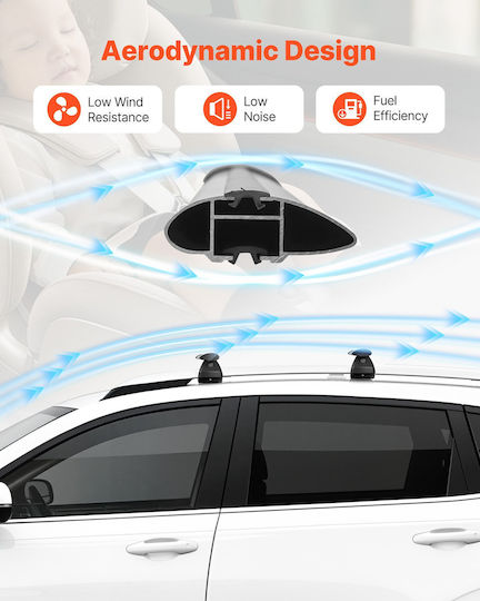 Vevor Universal Aluminum Car Roof Bars Set with Roof Rack Legs and Lock