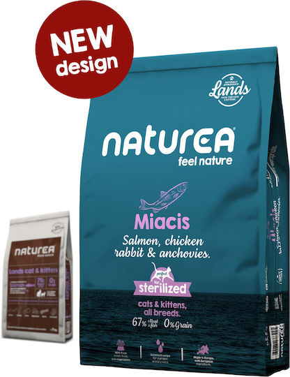 Naturea Miacis Ξηρά Τροφή χωρίς Σιτηρά για Στειρωμένες Γάτες με Σολομό / Κοτόπουλο 5.5kg