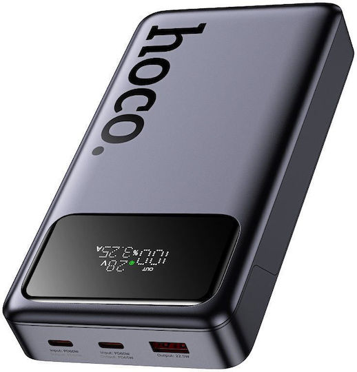 Hoco Q40 Leader Power Bank 25000mAh 65W με Θύρα USB-A και 2 Θύρες USB-C Power Delivery / Quick Charge 2.0 / Quick Charge 3.0 Γκρι
