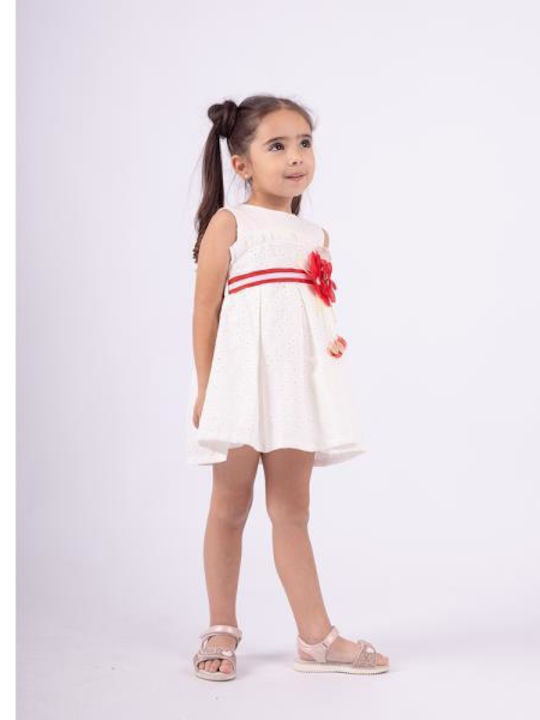 Children's Dress Sleeveless Tulle Set with Accessories White