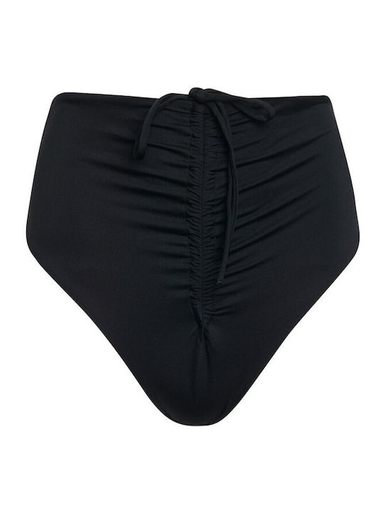 Bikinihosen Slip Hohe Taille Schwarz