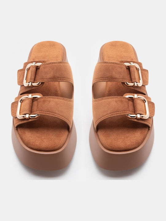 Sandale Casual Damă Flatforme Maro