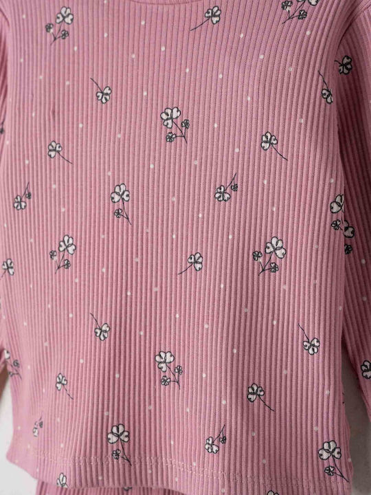 Set pentru copii cu colanți Iarnă 3buc Pink