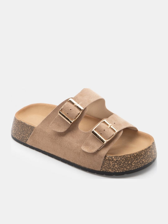 Flache Sandalen Für Damen Flatforms Beigen