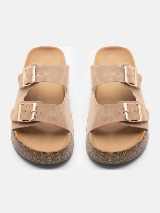 Flache Sandalen Für Damen Flatforms Beigen