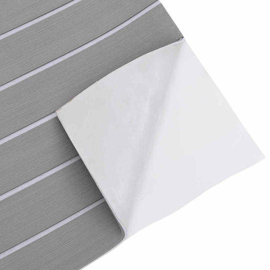 Boat Mat Striped Light Gray White 240 x 60 Cm Eva 42046775 Brown