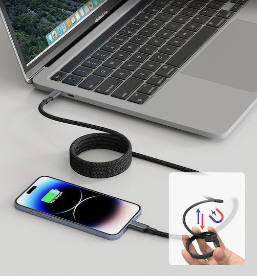 Braided USB 4 Video Cable USB-C male - USB-C 100W 2m B0CPBPZVP4