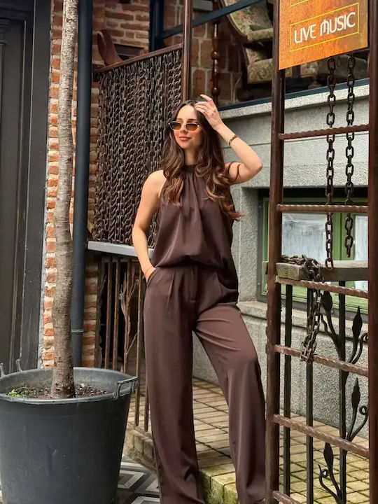 Women's Dark Brown Set with Trousers