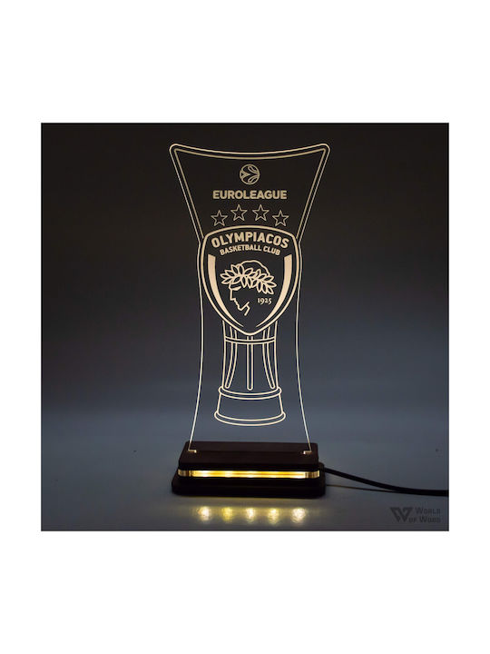 World of Wood Διακοσμητικό Φωτιστικό Ολυμπιακός Eurolegue Cup LED 23x12εκ.