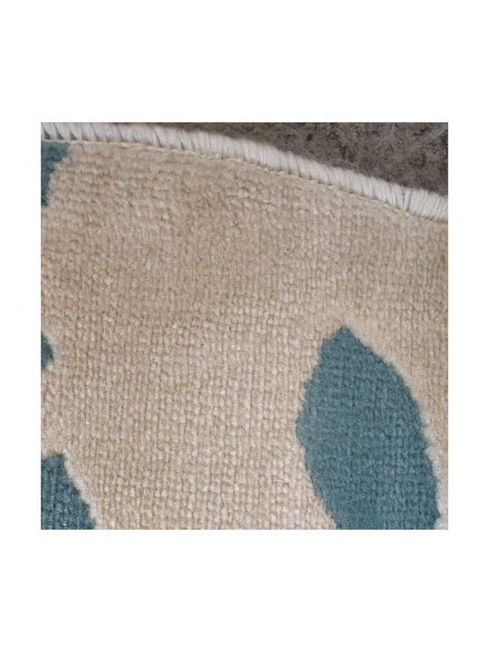 Round Rug Cream/Blue Φ120cm