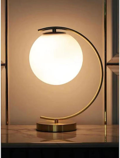 Luminastar Γυάλινο Πορτατίφ για Ντουί E27 με Λευκό Καπέλο και Βάση