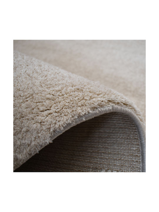Soft Touch Living Room Rug Rectangular Cream 140x190cm