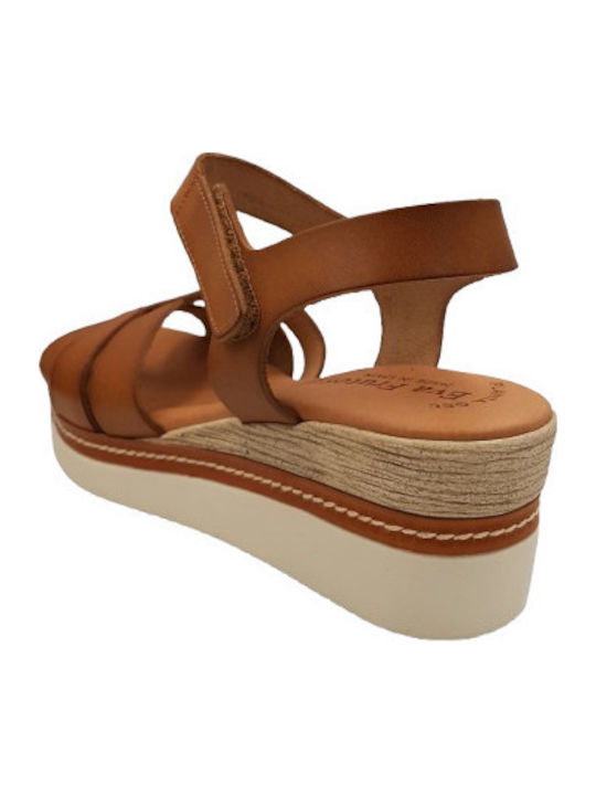 Anatomisch Damenplattformen Stil Ankle Strap Farbe Tabac Braun