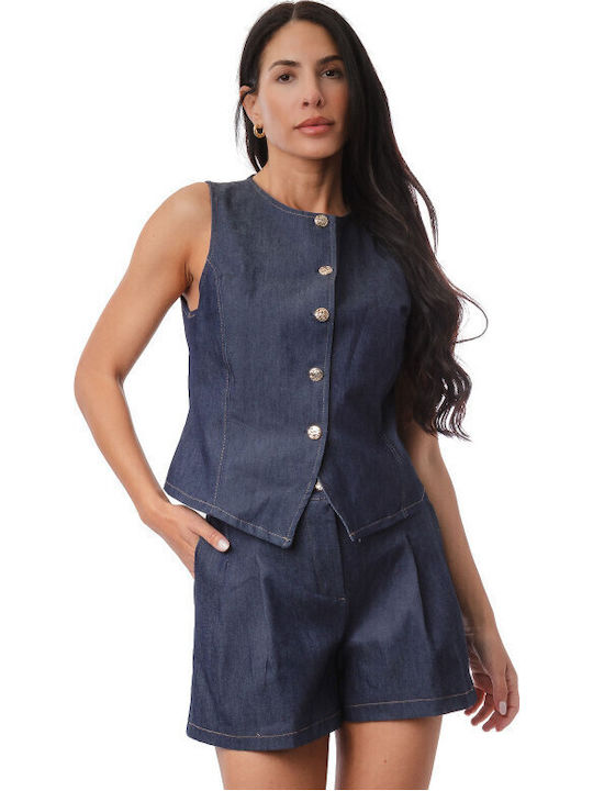 Women's Set with Dark Blue Jean Shorts