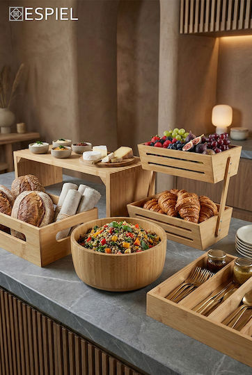 Bamboo Дървена Кутия За Прибори В Кафяв Цвят Bamboo Дървена Кутия За Прибори В Кафяв Цвят
