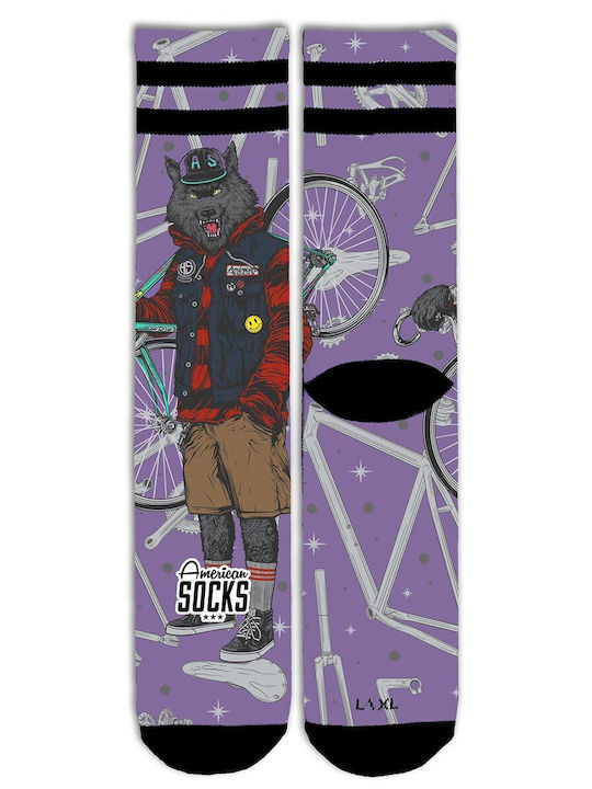 American Socks Mid High Socks Cycling Wolf As551