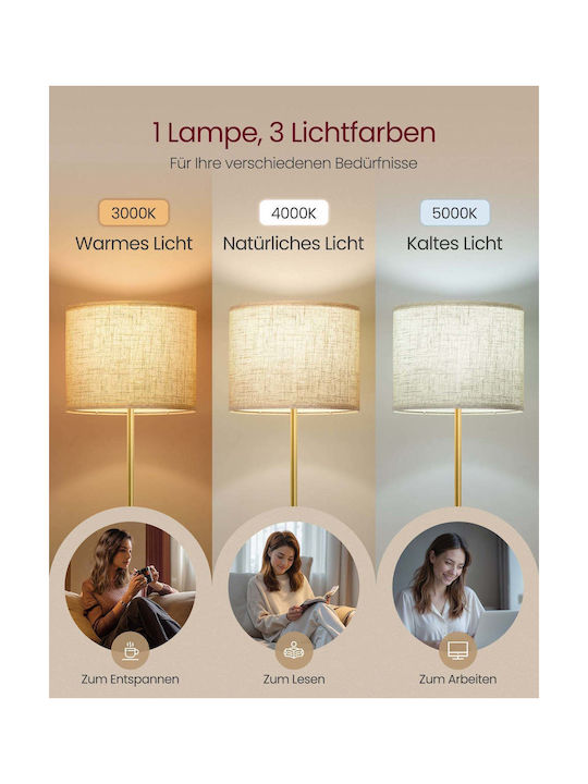 Vasagle Floor Lamp H140xL30cm with Socket for E27 Bulb Black