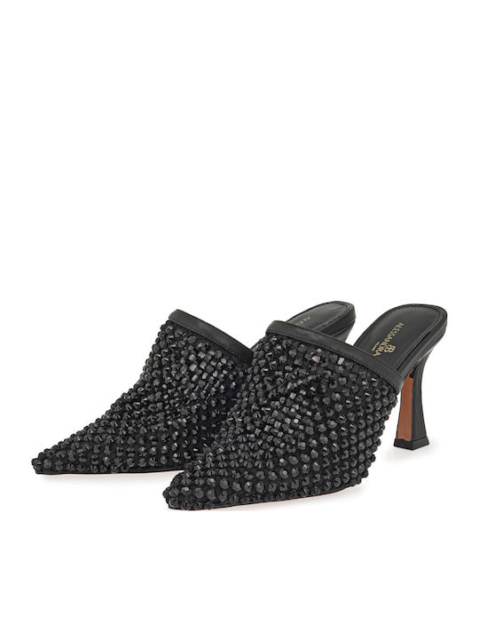 Mules With High Heel In Black Colour