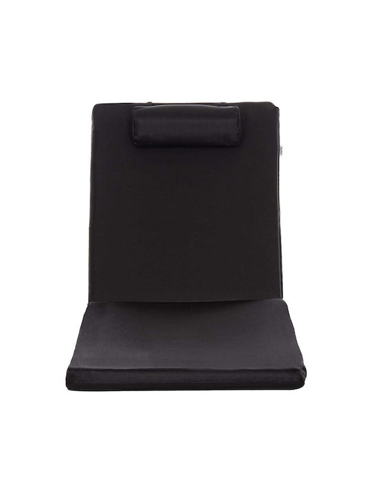Black Sunbed Cushion with Backrest