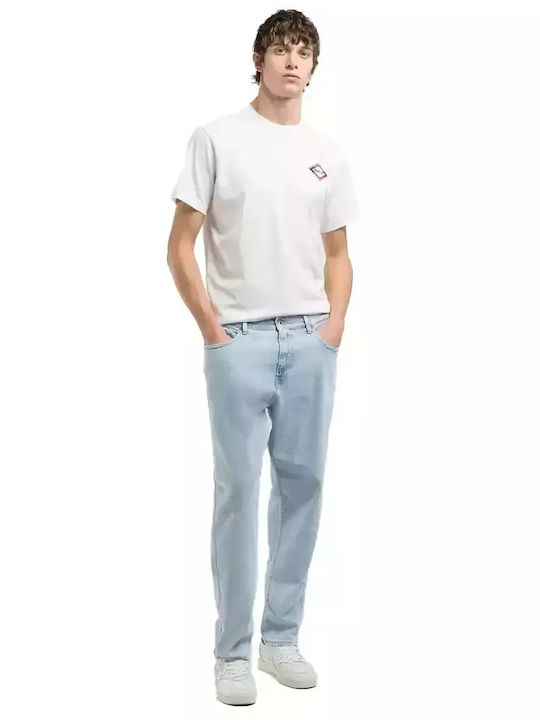 Sandot Men's Jeans Pants Elastic Light Blue