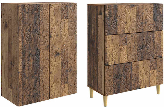 Living Room Cabinet Made of Particle Board Vintage Wood 66x34.5x90cm