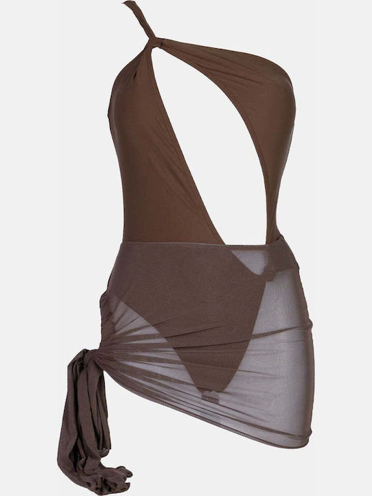 Swimsuit with Openings Brown