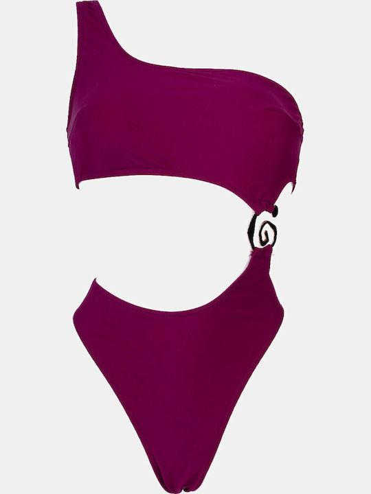 Monokini with Openings in Magenta