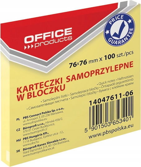 Selbstklebende Notizblöcke Büroartikel 76x76mm X 100 Stück Gelb
