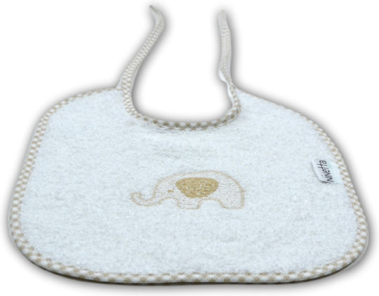 Ninetta Bebe Stoff Baby Lätzchen mit Spitzenband Beige