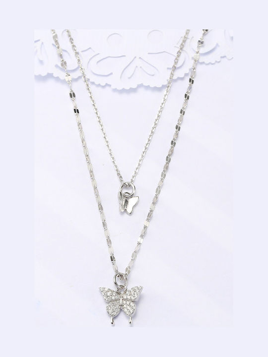 By Queen with design Butterfly from Silver with Zircon