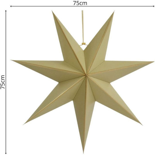 Mica Christmas Decorative Pendant Star Illuminated Paper Natural White 18x75cm