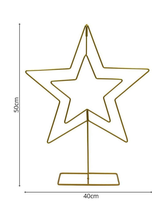Mica Christmas Decorative Star Metal Gold 40x10x50cm