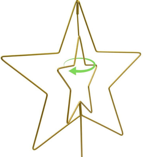 Mica Christmas Decorative Star Metal Gold 40x10x50cm