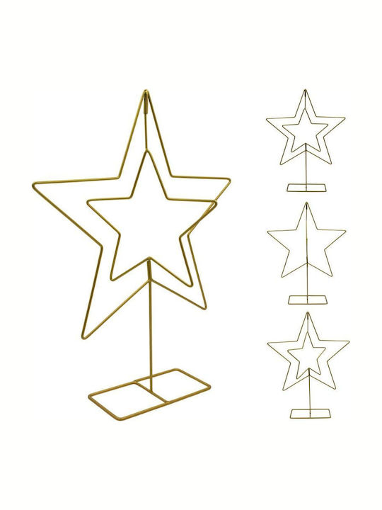 Mica Christmas Decorative Star Metal Gold 40x10x50cm