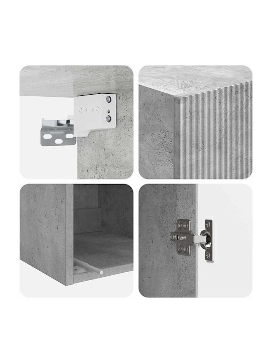 Ντουλάπι Κρεμαστό Γκρι 33x34.5x90εκ.