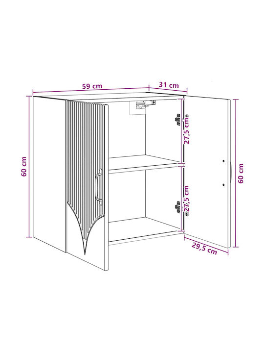 Dulap Suspendat Gri 59x31x60 cm