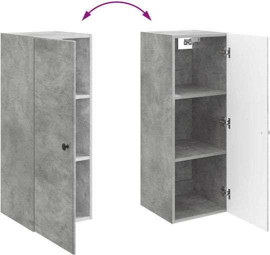Wall Gray Kitchen Cabinet 33x34.5x90cm