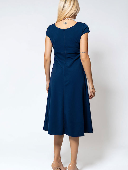 Καλοκαιρινό Midi Φόρεμα Μπλε Navy