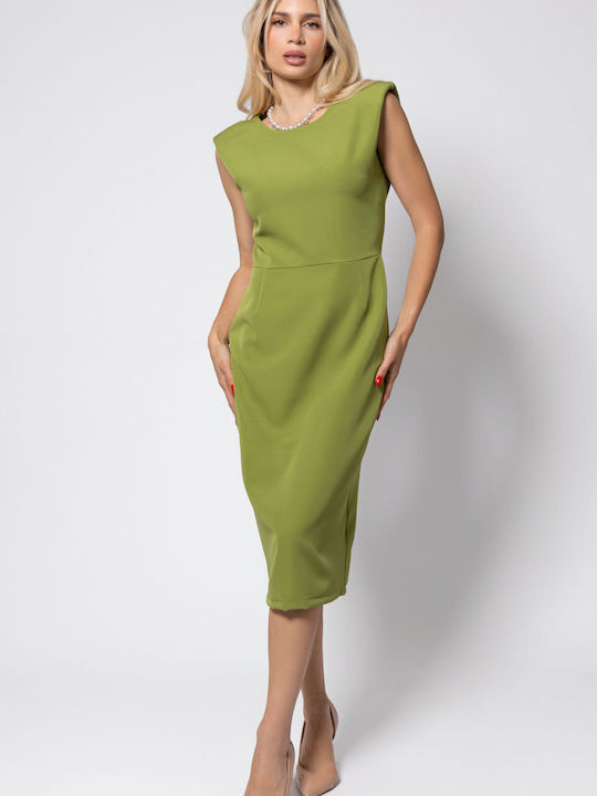 Summer Midi Dress Sleeveless Lime