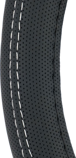 Cartech Car Steering Wheel Cover with Diameter 38cm Synthetic Black with Black Stitching