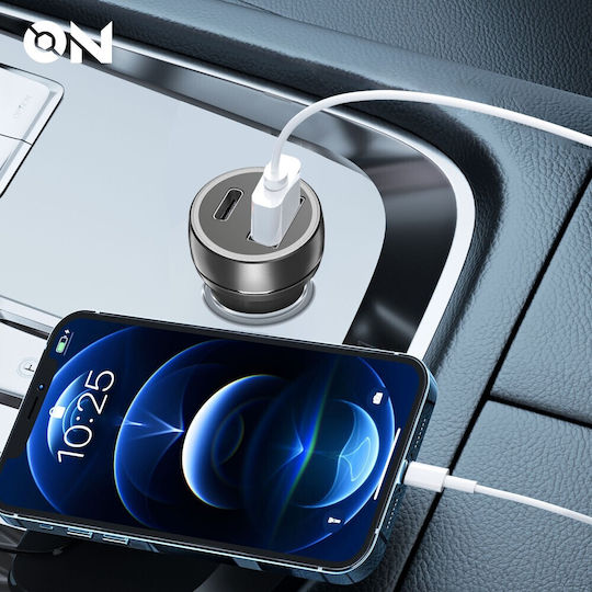 Auto Gs Φορτιστής Αυτοκινήτου με Θύρες: 1xUSB 1xType-C