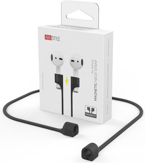 AHAstyle Pt74 Θήκη Σιλικόνης σε Μαύρο χρώμα για Apple AirPods 1 / AirPods 2