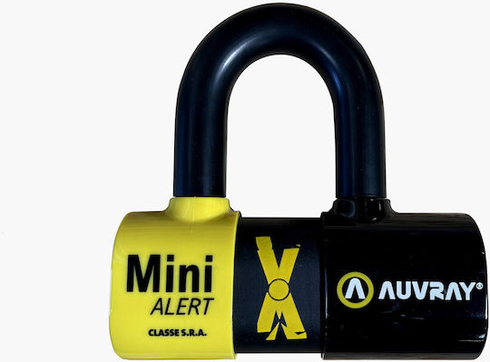 Auvray Sra Xtrem Mini Motorradschloss mit Alarm Gelb Farbe