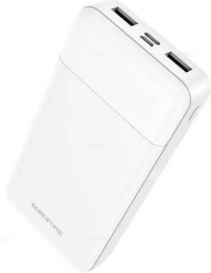 Borofone BJ88A Power Bank 20000mAh Mit 2 USB-A Ausgangsanschlüsse Und USB-C Ausgangsanschluss Weiß