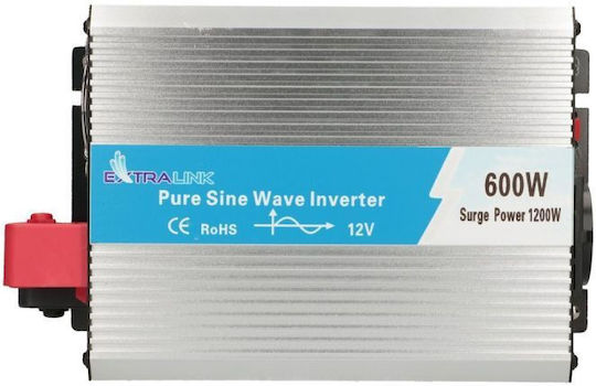 Extralink Инвертор за кола Модифицирана синусоидална вълна 600W за 12V DC EX.18082