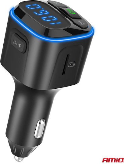 AMiO Car FM Transmitter with MicroSD Type-C USB Bluetooth